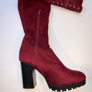 Over the Knee Suede heeled boots!